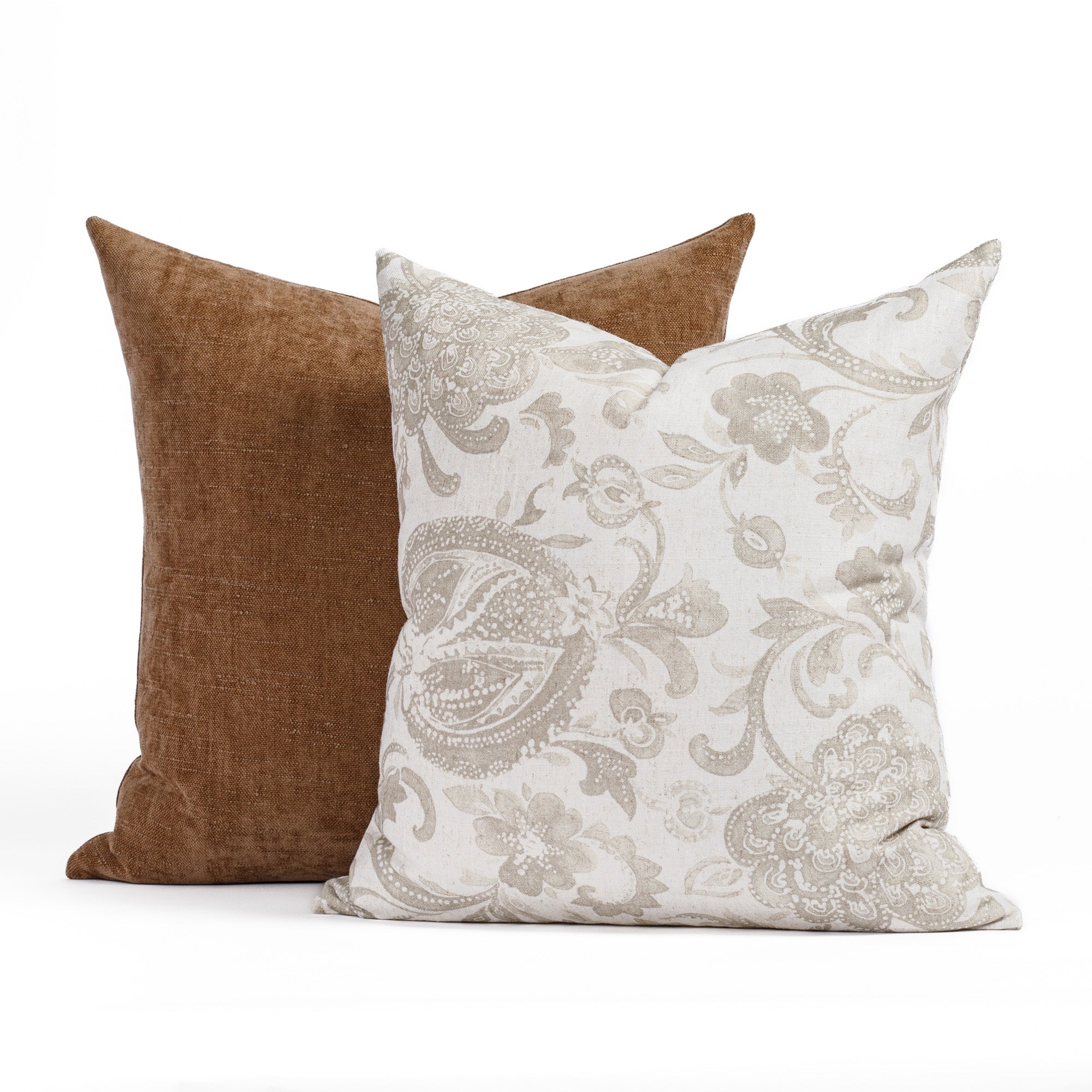 earth toned Tonic Living throw pillows 