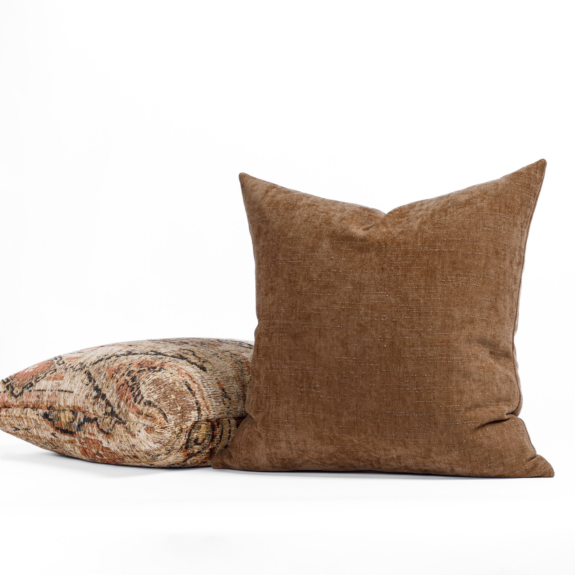 earth toned chenille throw pillows from Tonic Living