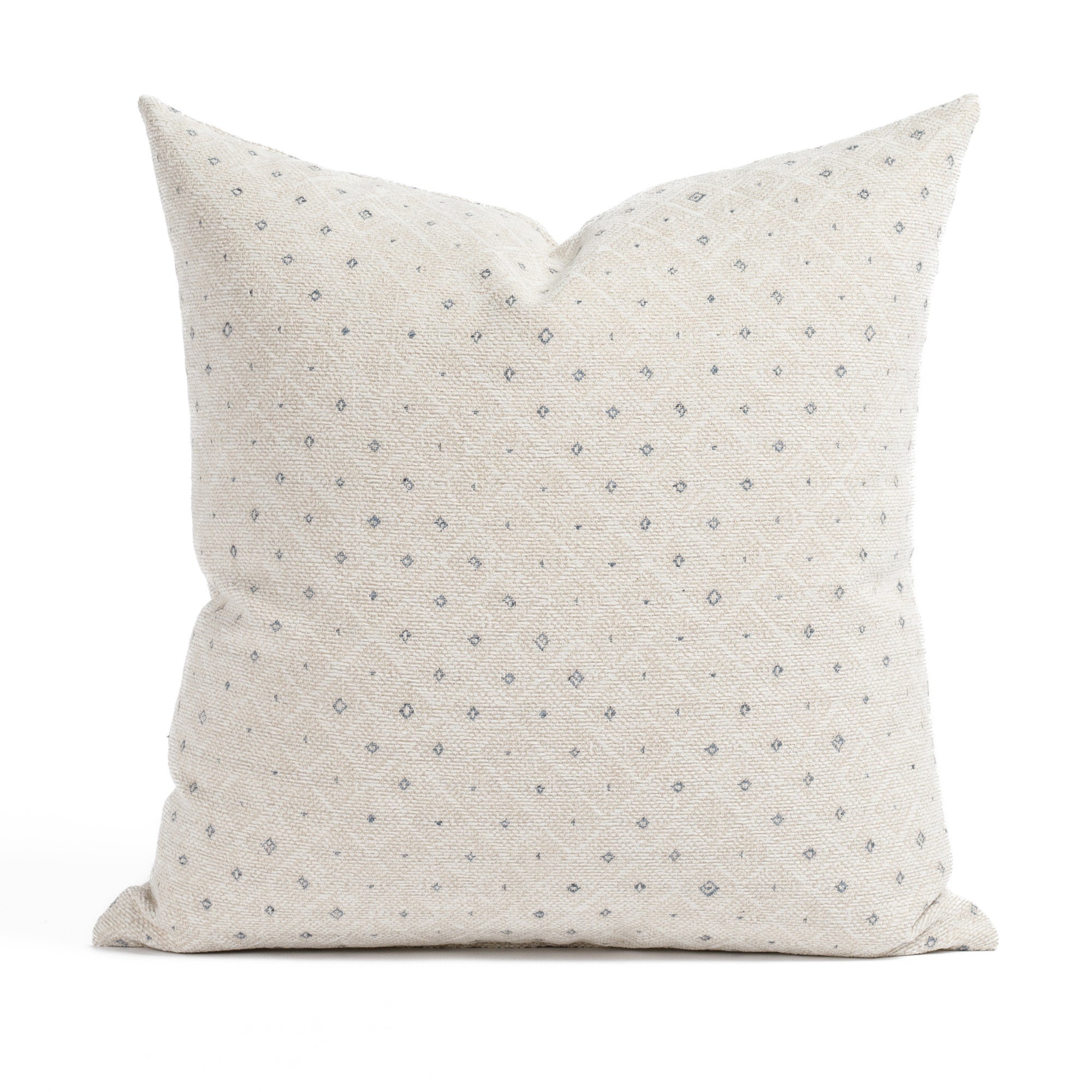 Brighton Ice Blue 20x20, a beige and blue diamond patterned pillow from Tonic Living.