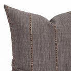 a rich chocolate stripe throw pillow : close up view