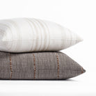 collins stripe parchment and brooklyn stripe chocolate throw pillows