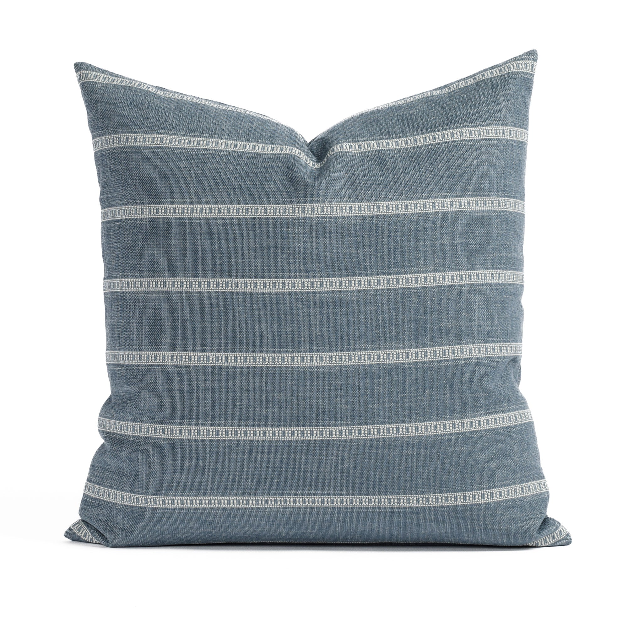 Brunswick Chambray 20x20, a blue and white striped pillow from Tonic Living.