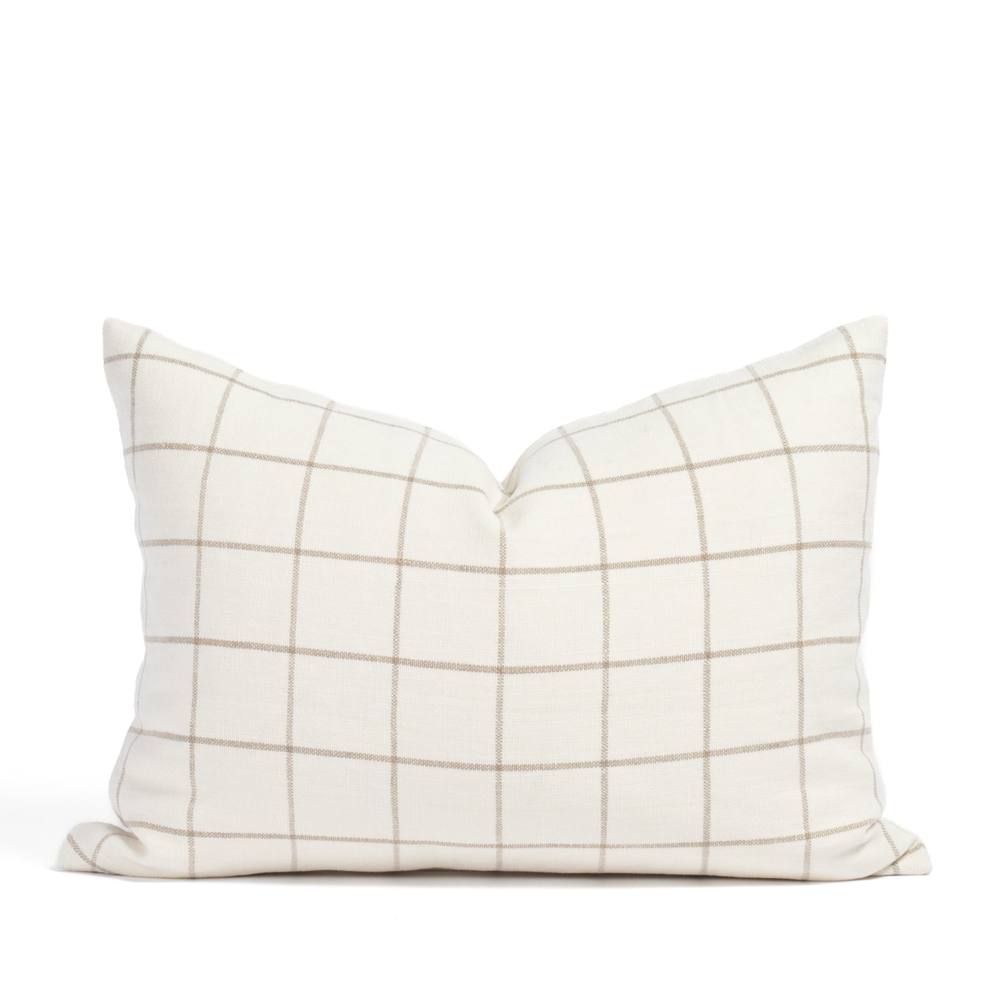 Butler Check 14x20 Lumbar Pillow Natural Cream Tonic Living