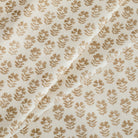 Carmel Fabric Parchment,  an earthy oatmeal and brown floral block print drapery fabric from Tonic Living