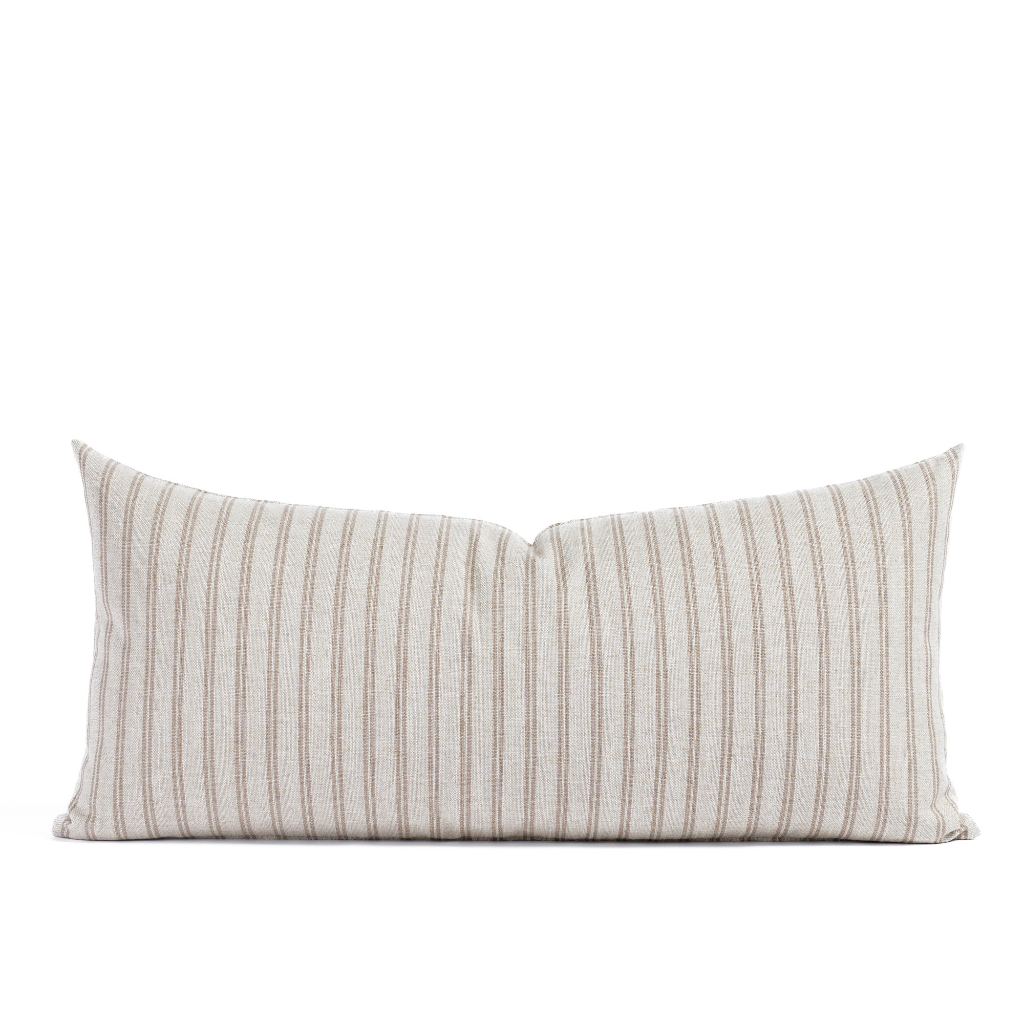Conway 15x32 XL lumbar pillow Pecan, a cream and brown stripe extra long lumbar pillow from Tonic Living