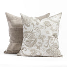 Modern neutral stripe and floral pattern pillows