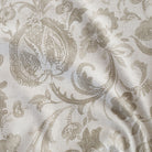 an oatmeal and earthy gray floral print multipurpose fabric