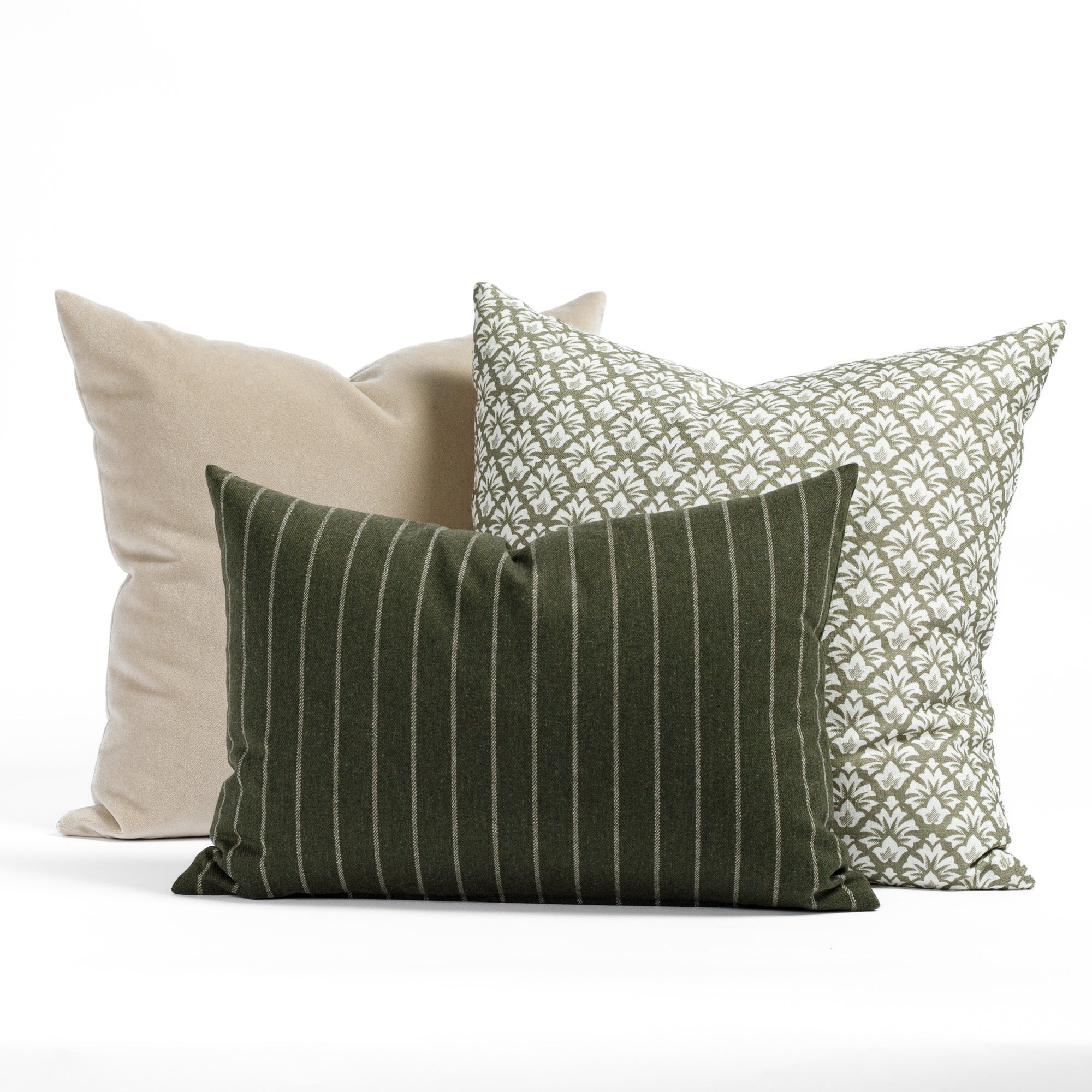 Hunter Stripe 14x20 Lumbar Pillow Moss Cover Only