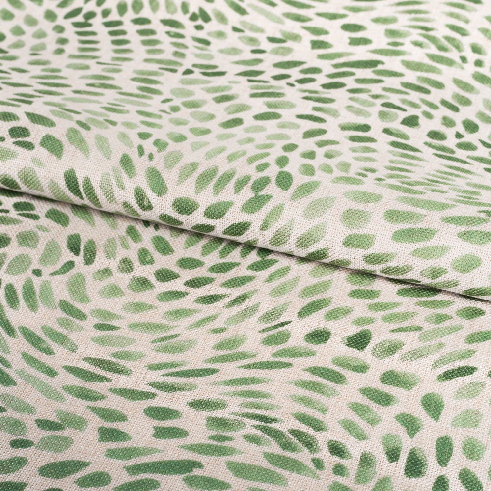 Mazzy Greenstone, a green swirl print fabric from Tonic Living