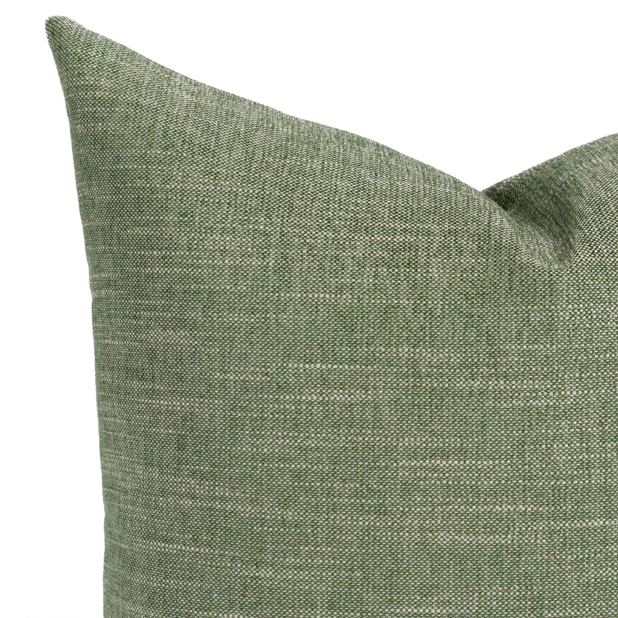 A meadow green textured pillow: close up view.