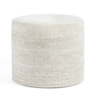 Samson 18x16 Round Ottoman Oatmeal, a creamy oatmeal high performance fabric round ottoman from Tonic Living