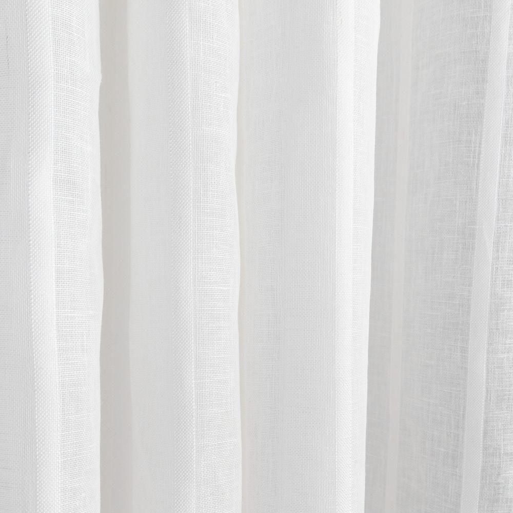 Textured Stripe Sheer Linen (White/Natural)