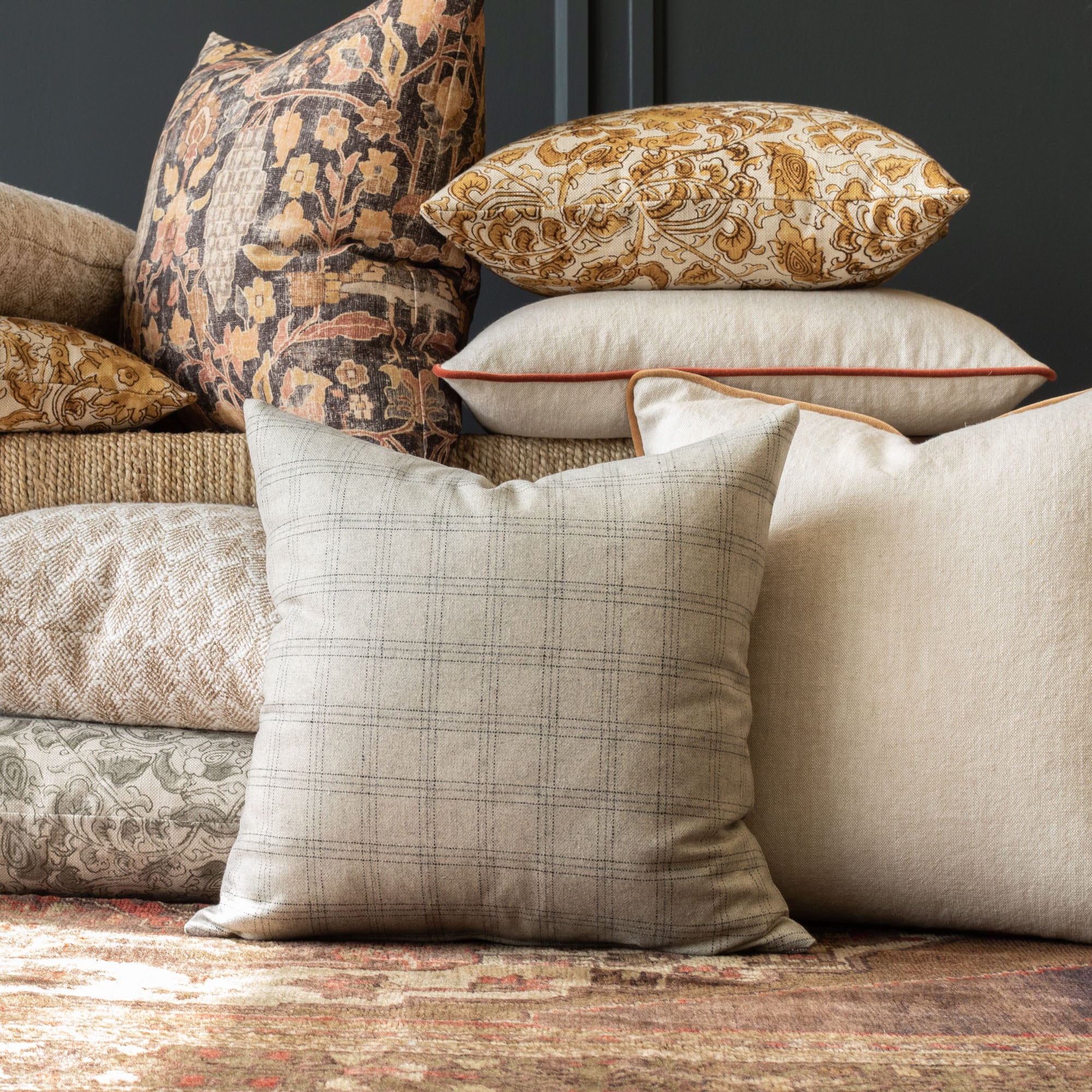 Cream and Grey Sofa Pillow Pairing – Tonic Living