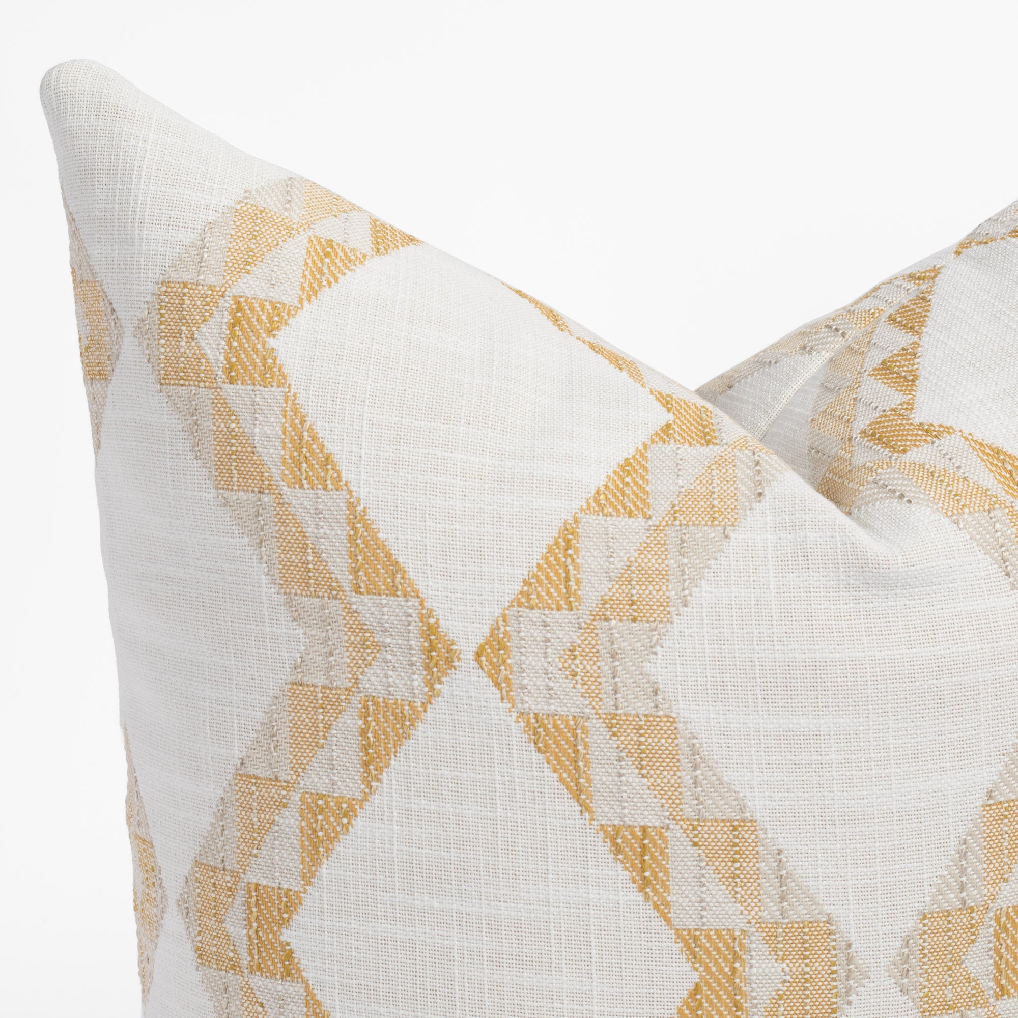 Estevan white and yellow diamond pattern indoor outdoor pillow : view 2