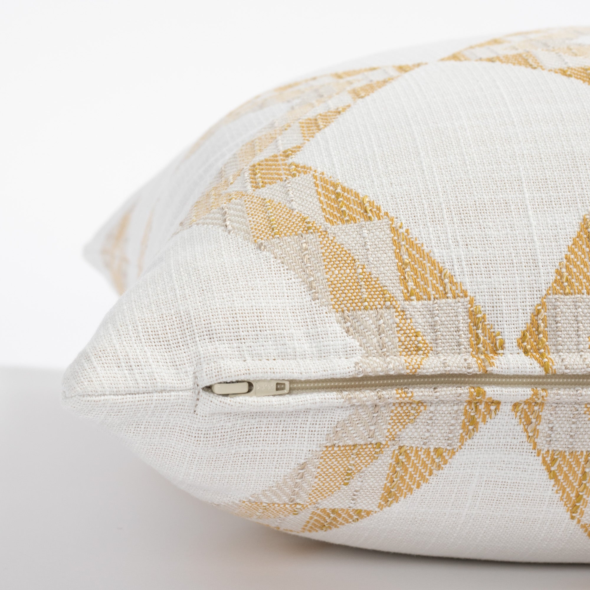 Estevan white and yellow diamond pattern indoor outdoor pillow : view 3