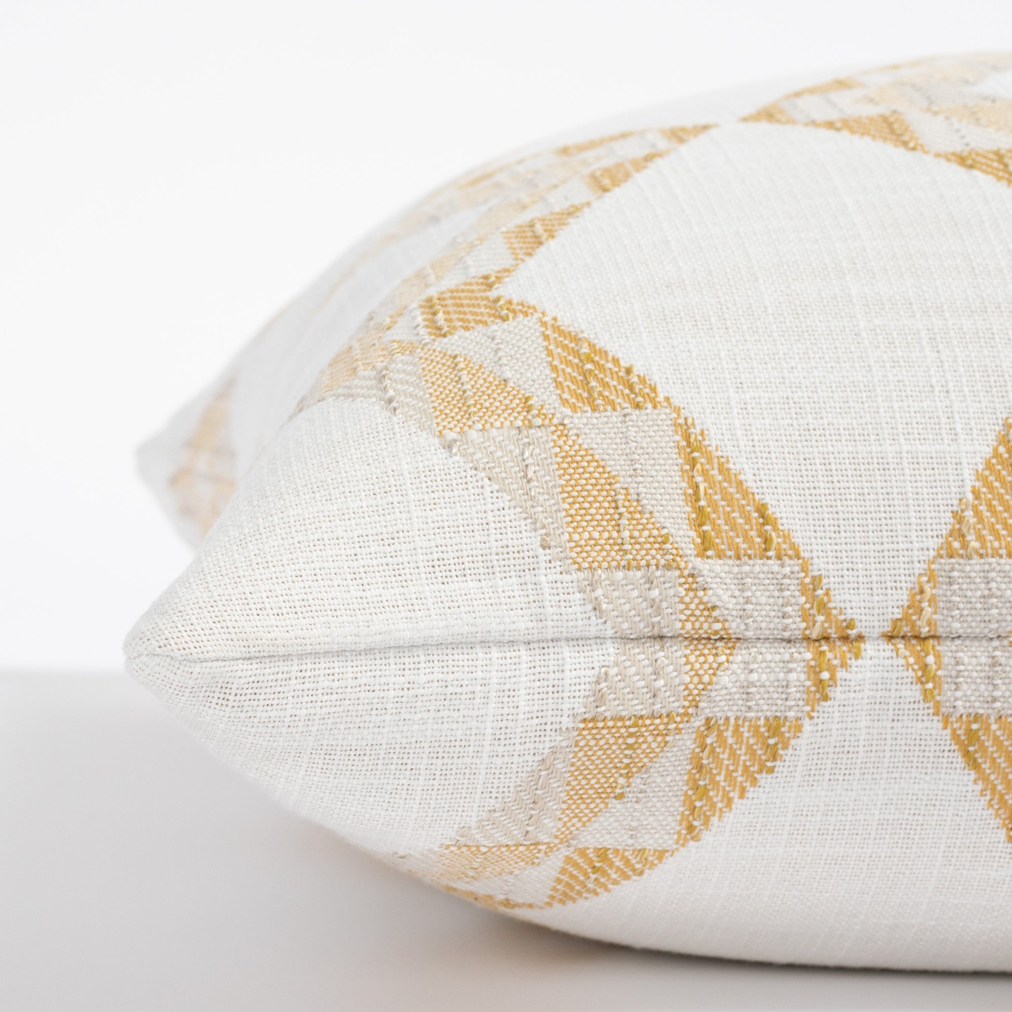 Estevan white and yellow diamond pattern indoor outdoor pillow : view 4