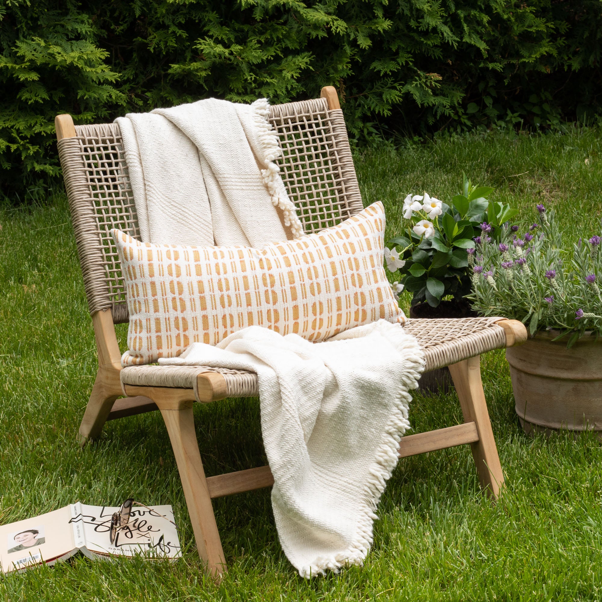 Outdoor Vignette : sunny calima indoor outdoor pillow from Tonic Living